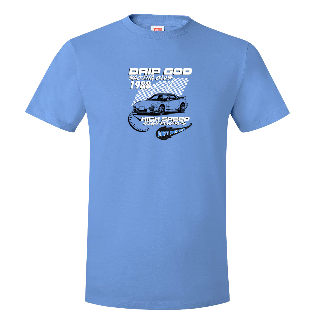 UNC Toe High 1s T Shirt | Drip God Racing Club, Carolina Blue