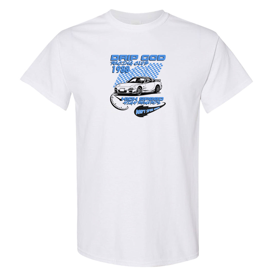 UNC Toe High 1s T Shirt | Drip God Racing Club, White