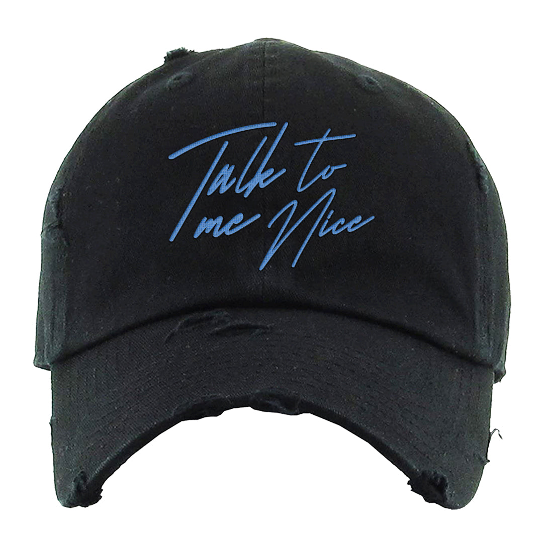 UNC Toe High 1s Distressed Dad Hat | Talk To Me Nice, Black
