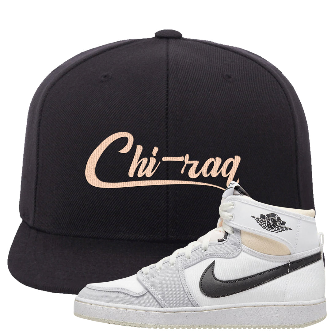 White Grey KO 1s Snapback Hat | Chiraq, Black