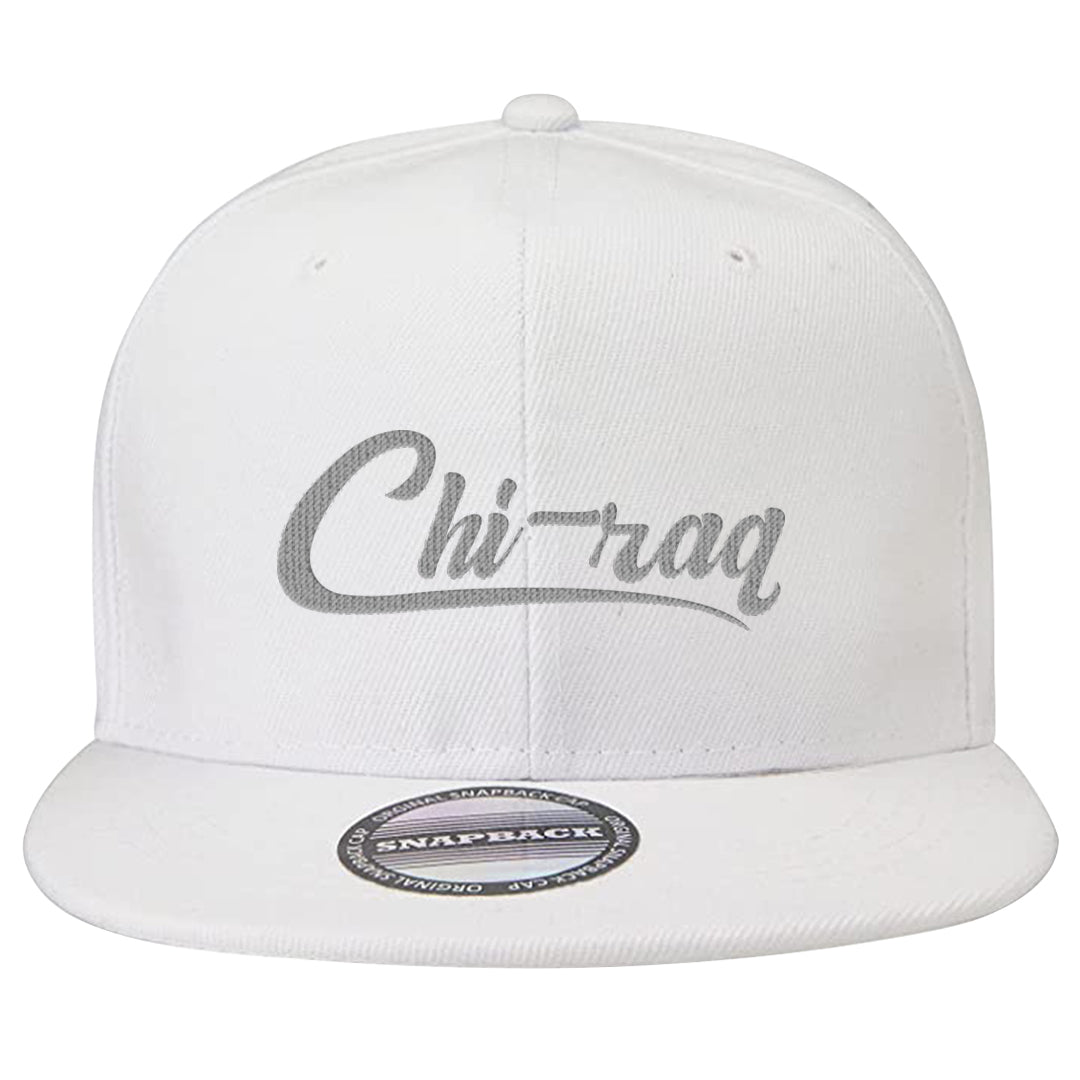 White Grey KO 1s Snapback Hat | Chiraq, White
