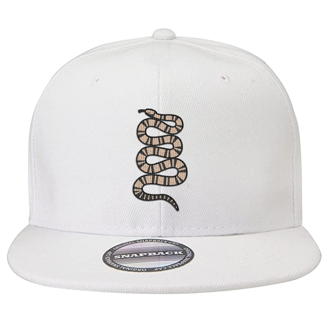White Grey KO 1s Snapback Hat | Coiled Snake, White