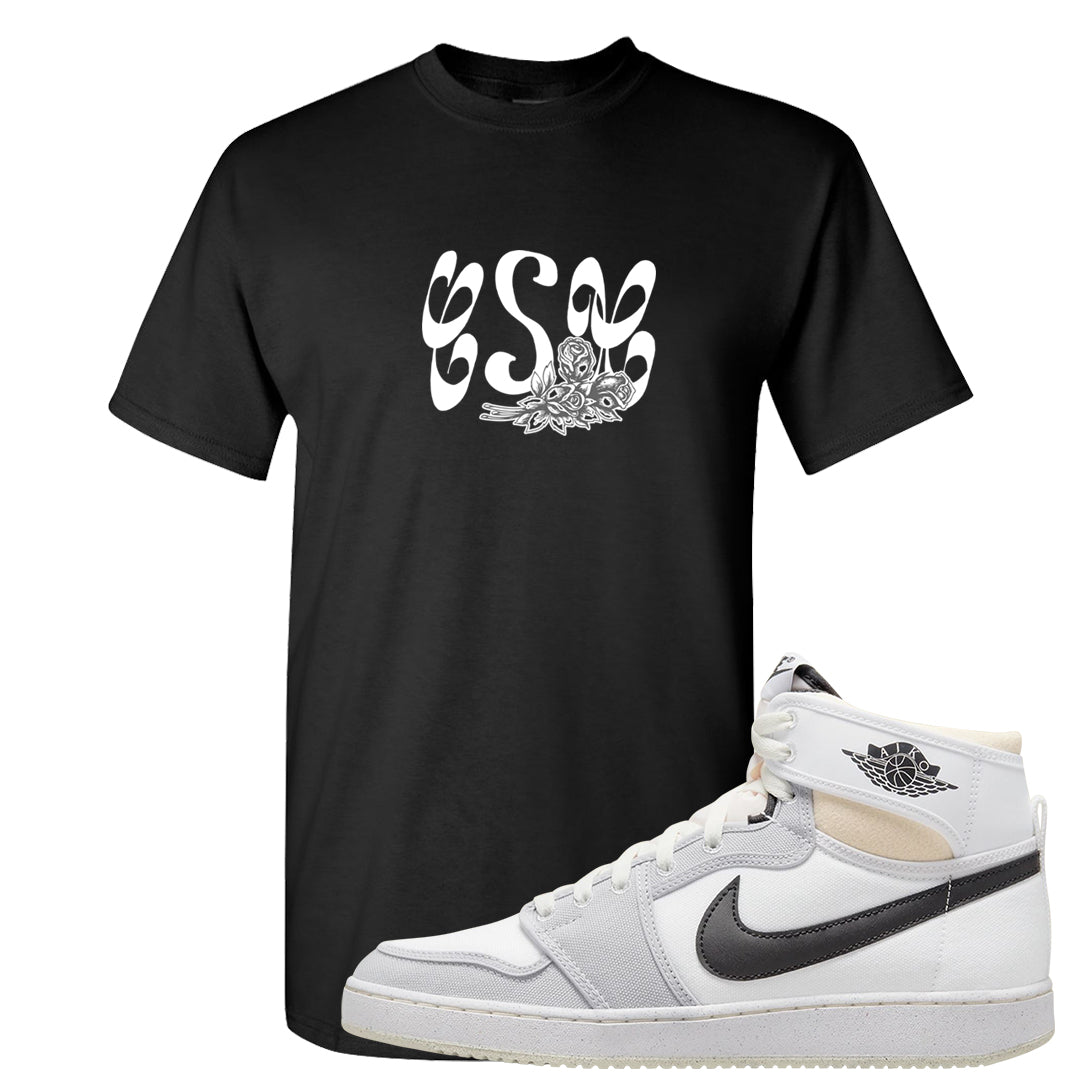 White Grey KO 1s T Shirt | Certified Sneakerhead, Black