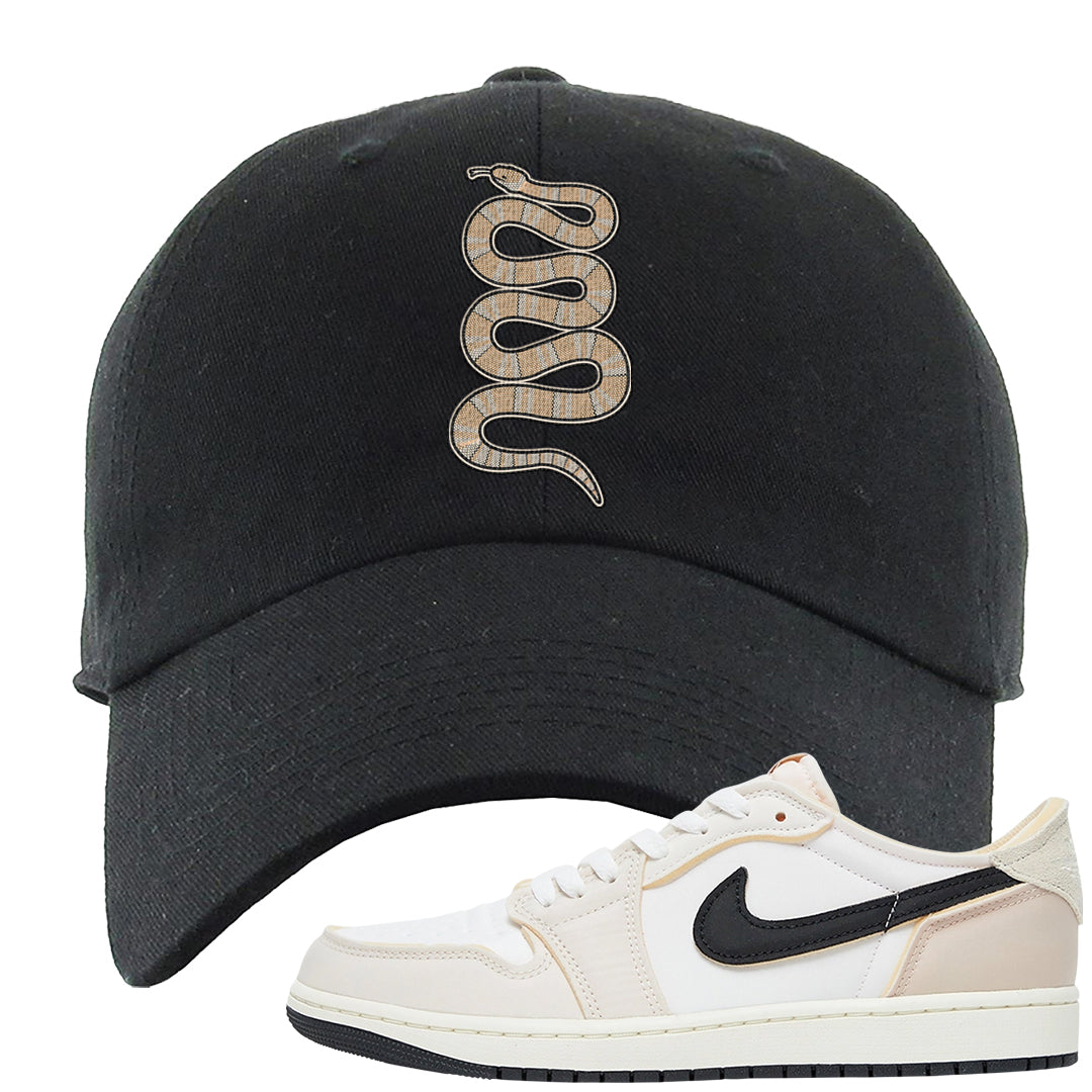 Coconut Milk Low 1s Dad Hat | Coiled Snake, Black