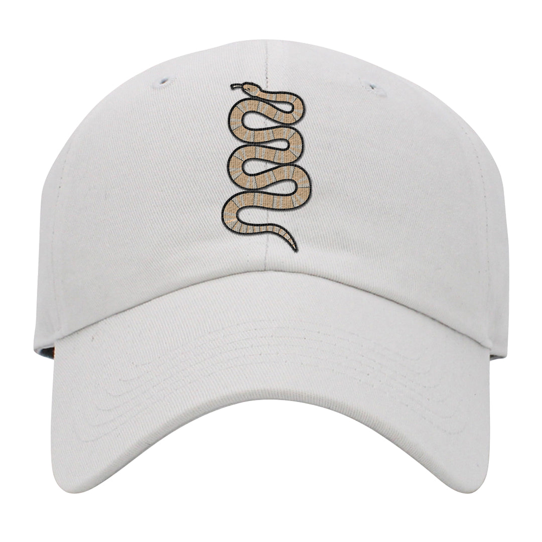 Coconut Milk Low 1s Dad Hat | Coiled Snake, White