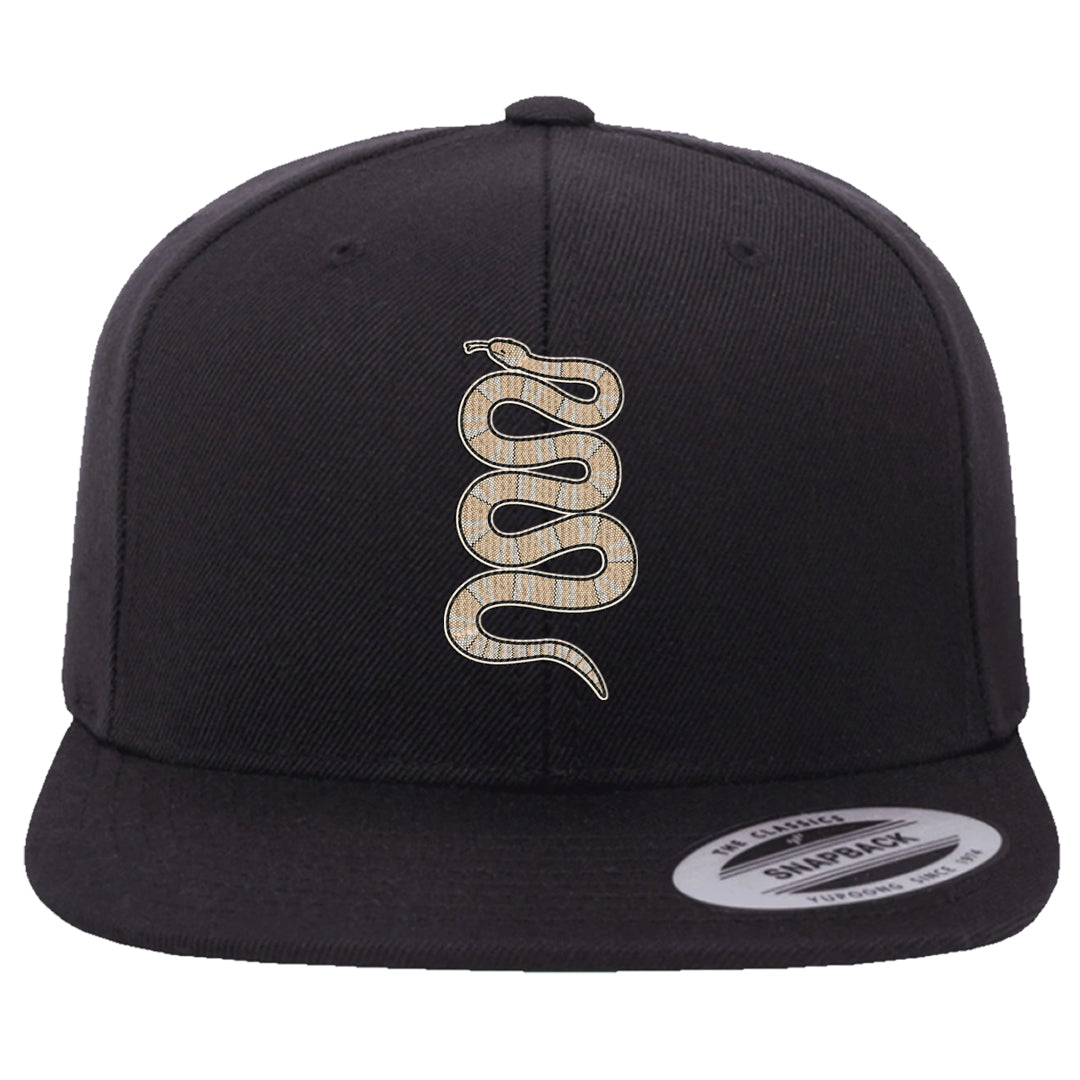 Coconut Milk Low 1s Snapback Hat | Coiled Snake, Black