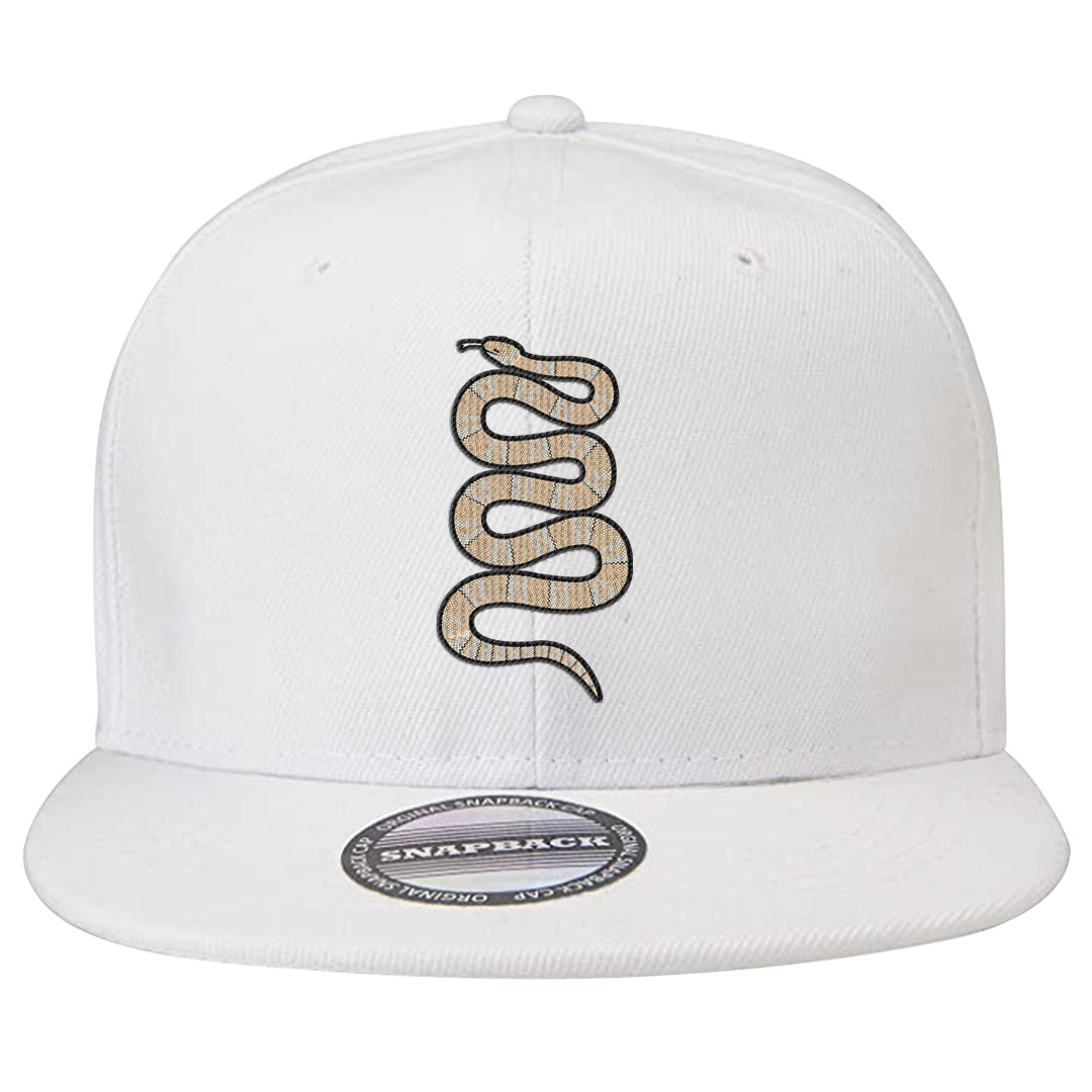 Coconut Milk Low 1s Snapback Hat | Coiled Snake, White