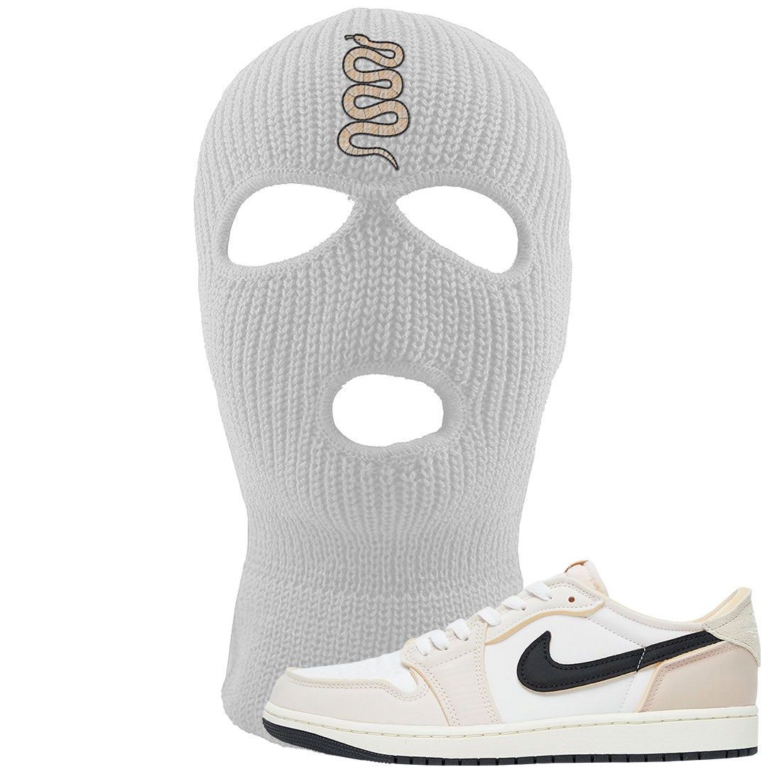 Coconut Milk Low 1s Ski Mask | Coiled Snake, White