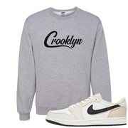 Coconut Milk Low 1s Crewneck Sweatshirt | Crooklyn, Ash