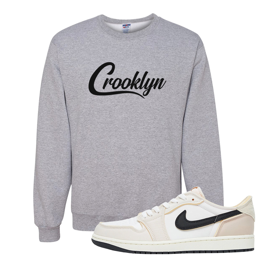 Coconut Milk Low 1s Crewneck Sweatshirt | Crooklyn, Ash