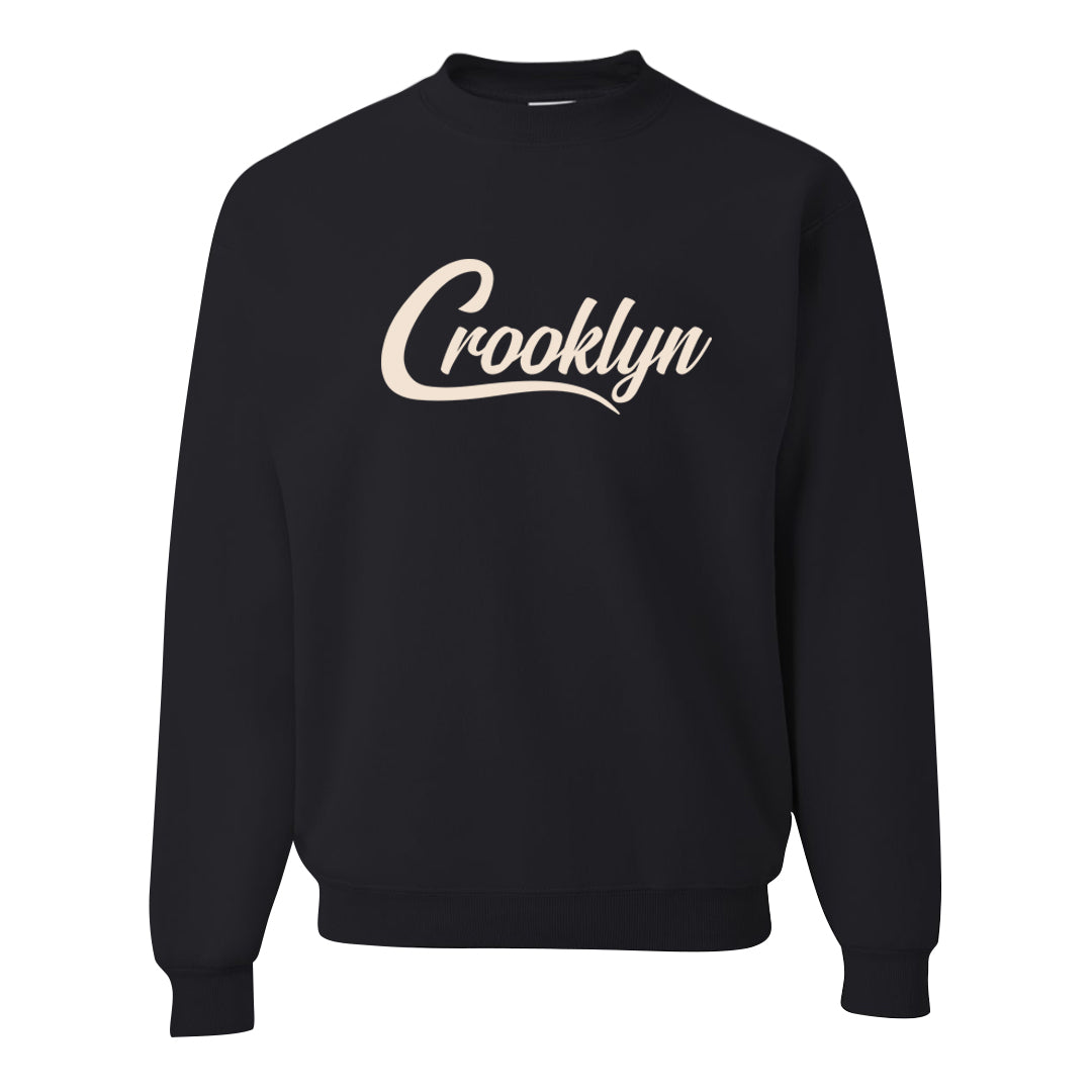 Coconut Milk Low 1s Crewneck Sweatshirt | Crooklyn, Black