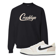 Coconut Milk Low 1s Crewneck Sweatshirt | Crooklyn, Black