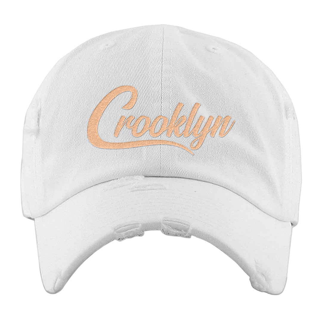 Coconut Milk Low 1s Distressed Dad Hat | Crooklyn, White