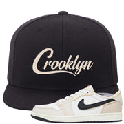 Coconut Milk Low 1s Snapback Hat | Crooklyn, Black