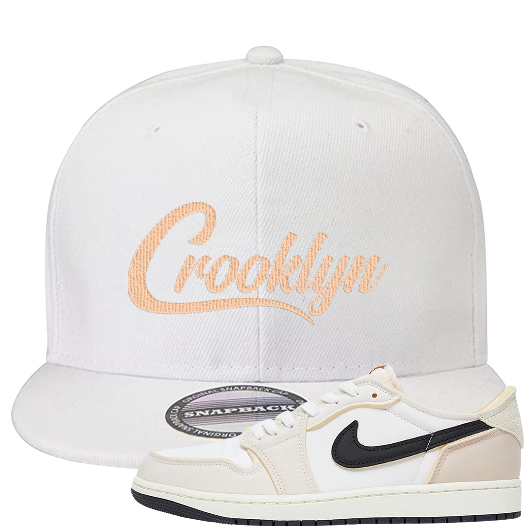 Coconut Milk Low 1s Snapback Hat | Crooklyn, White