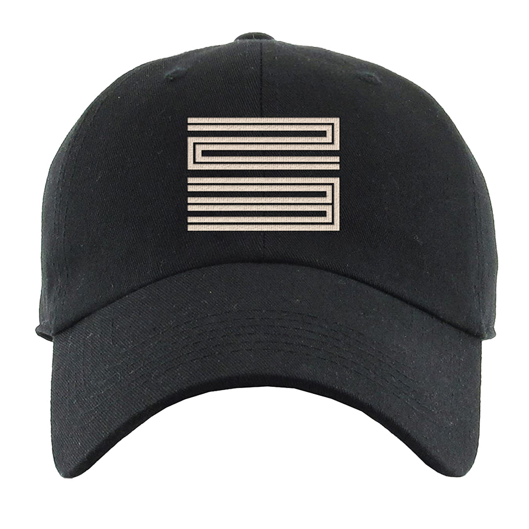 Coconut Milk Low 1s Dad Hat | Double Line 23, Black