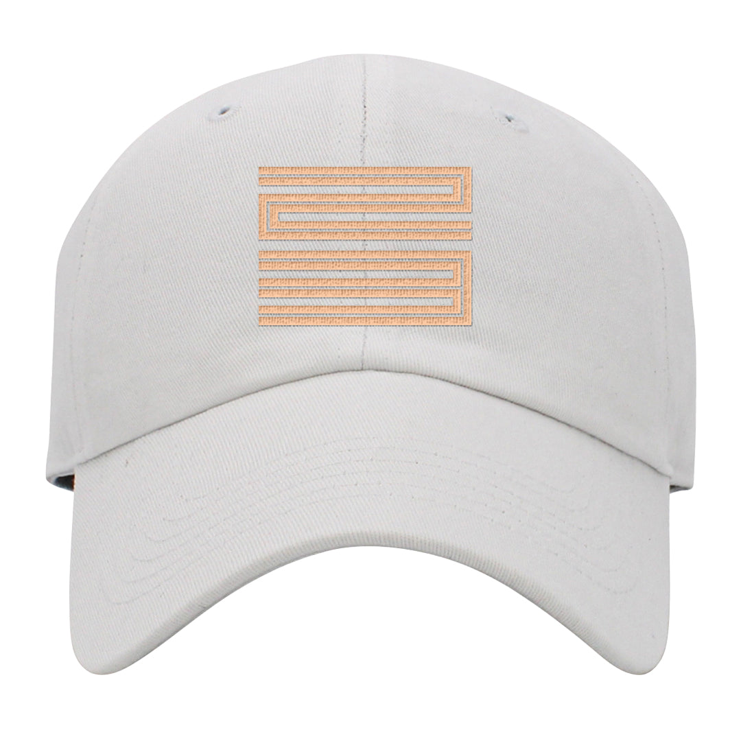 Coconut Milk Low 1s Dad Hat | Double Line 23, White