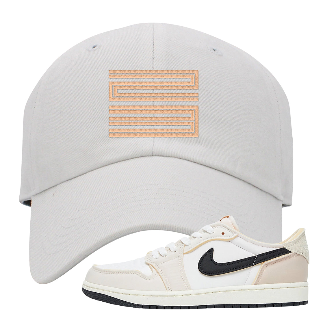 Coconut Milk Low 1s Dad Hat | Double Line 23, White