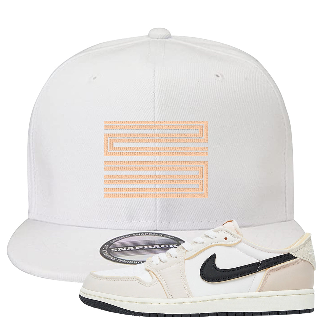 Coconut Milk Low 1s Snapback Hat | Double Line 23, White