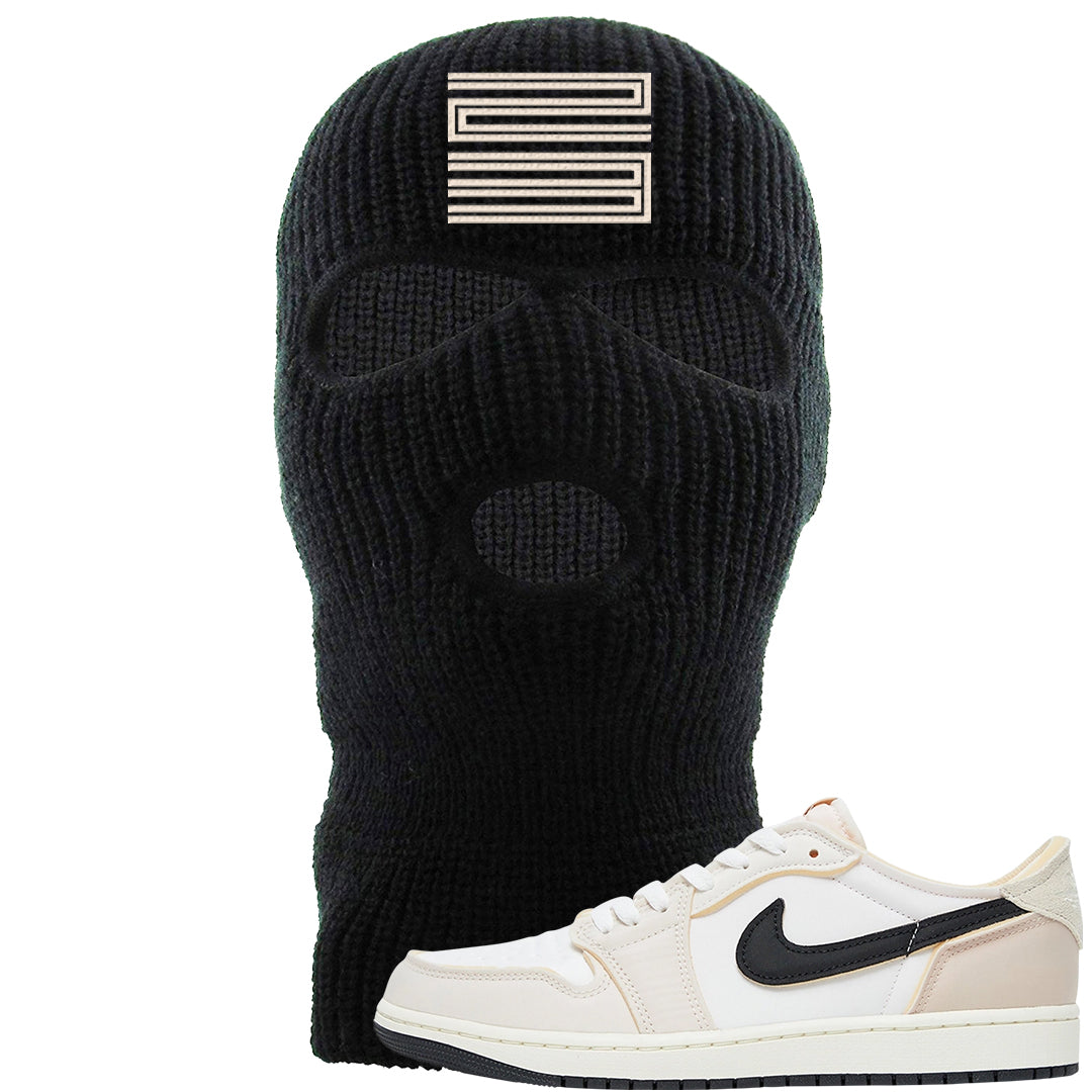 Coconut Milk Low 1s Ski Mask | Double Line 23, Black