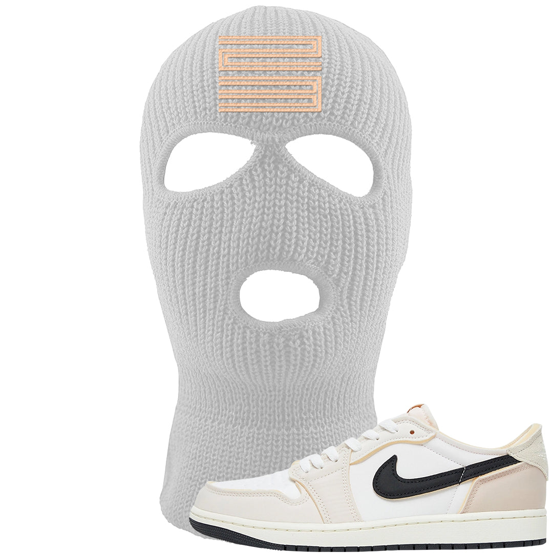 Coconut Milk Low 1s Ski Mask | Double Line 23, White