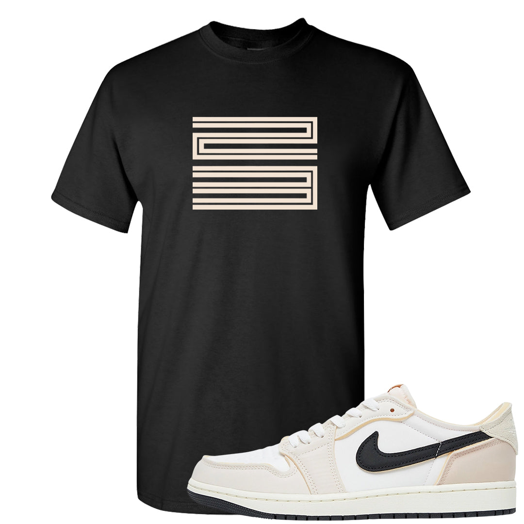 Coconut Milk Low 1s T Shirt | Double Line 23, Black