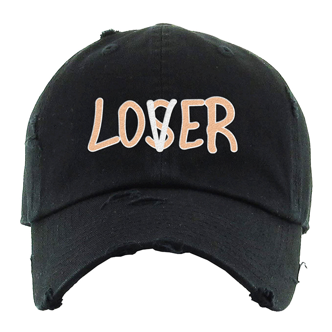 Coconut Milk Low 1s Distressed Dad Hat | Lover, Black