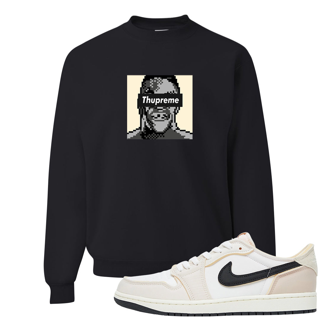 Coconut Milk Low 1s Crewneck Sweatshirt | Thupreme, Black