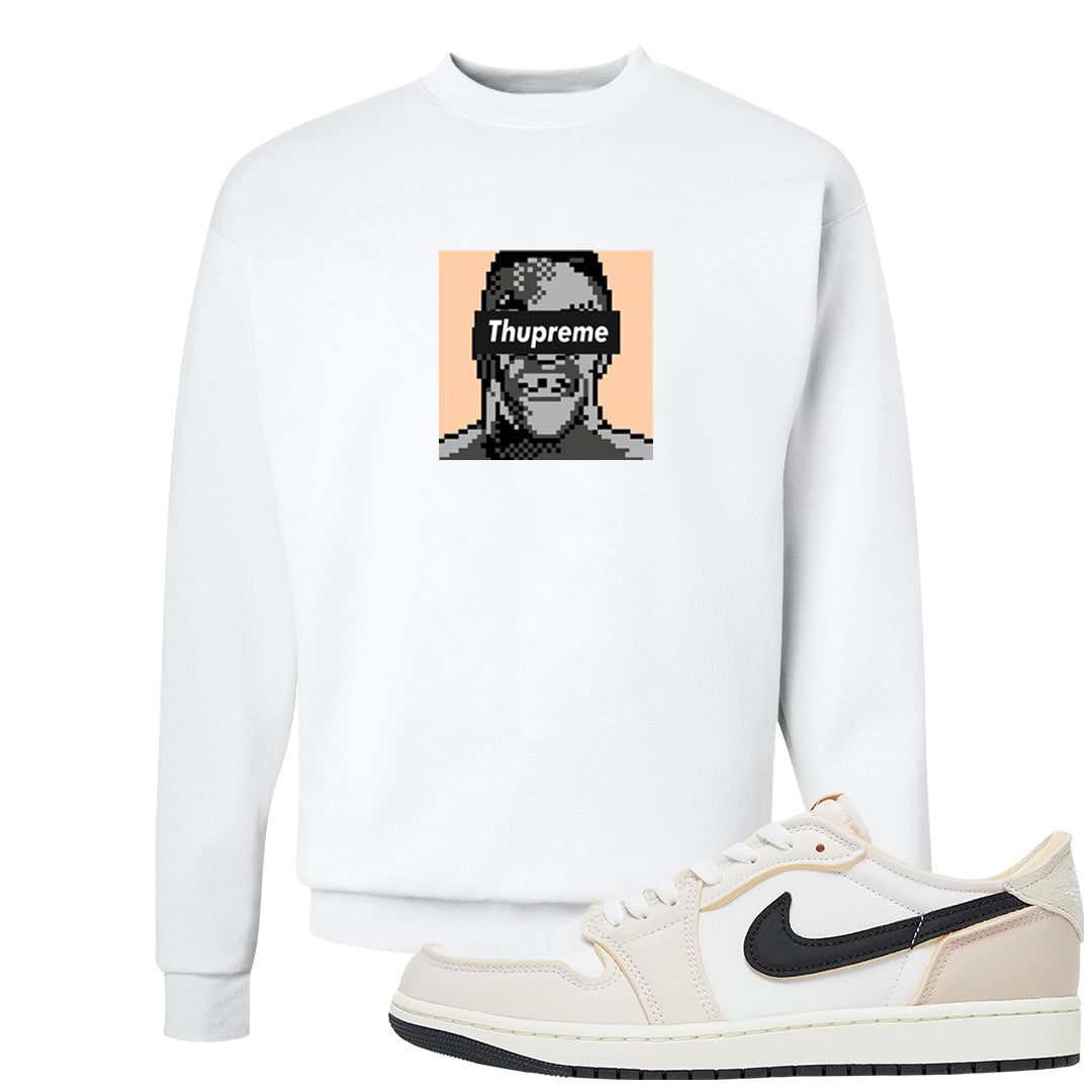 Coconut Milk Low 1s Crewneck Sweatshirt | Thupreme, White