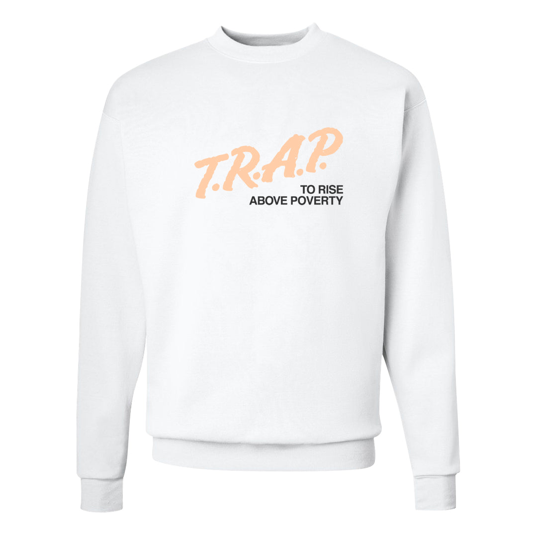 Coconut Milk Low 1s Crewneck Sweatshirt | Trap To Rise Above Poverty, White