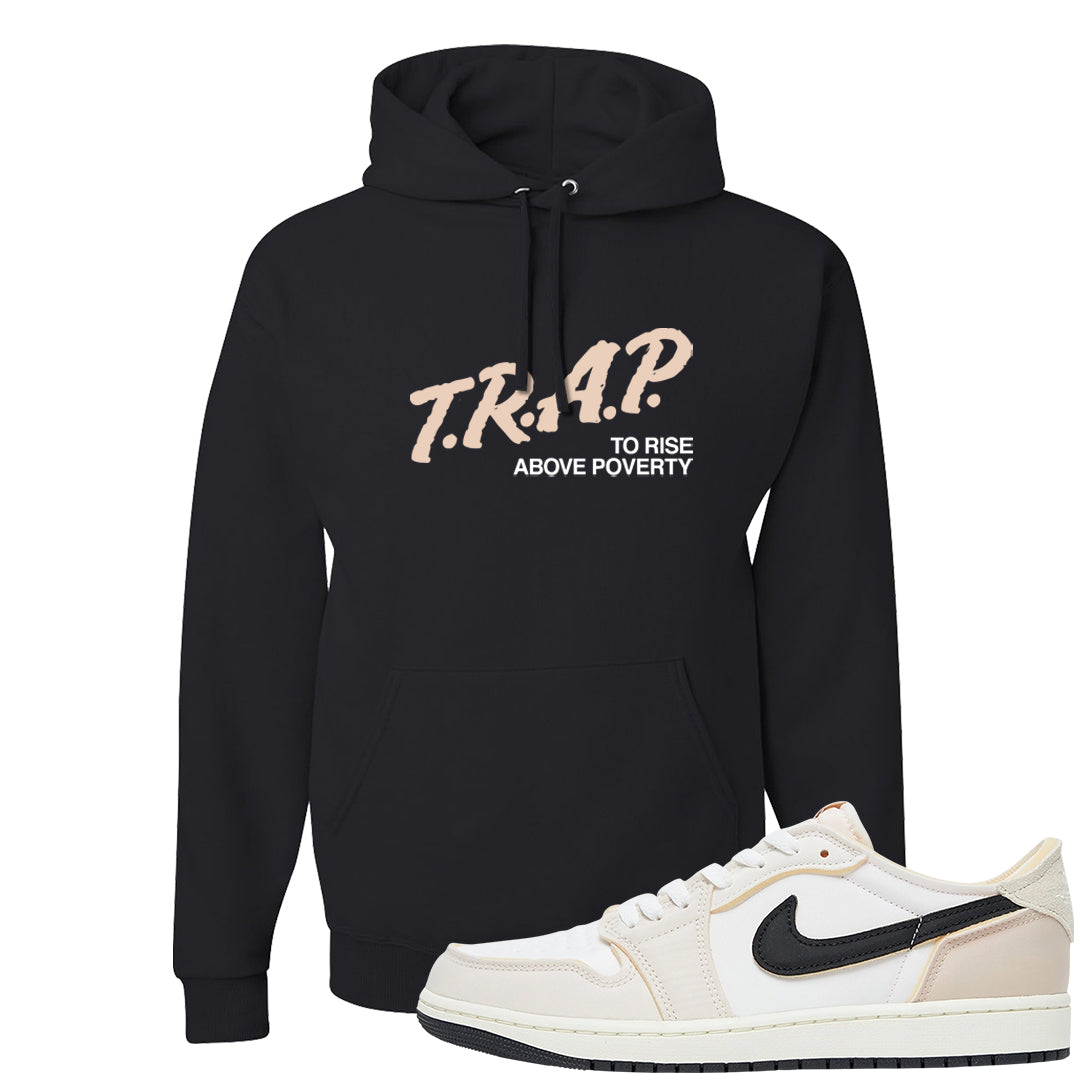Coconut Milk Low 1s Hoodie | Trap To Rise Above Poverty, Black