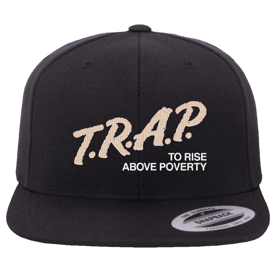 Coconut Milk Low 1s Snapback Hat | Trap To Rise Above Poverty, Black