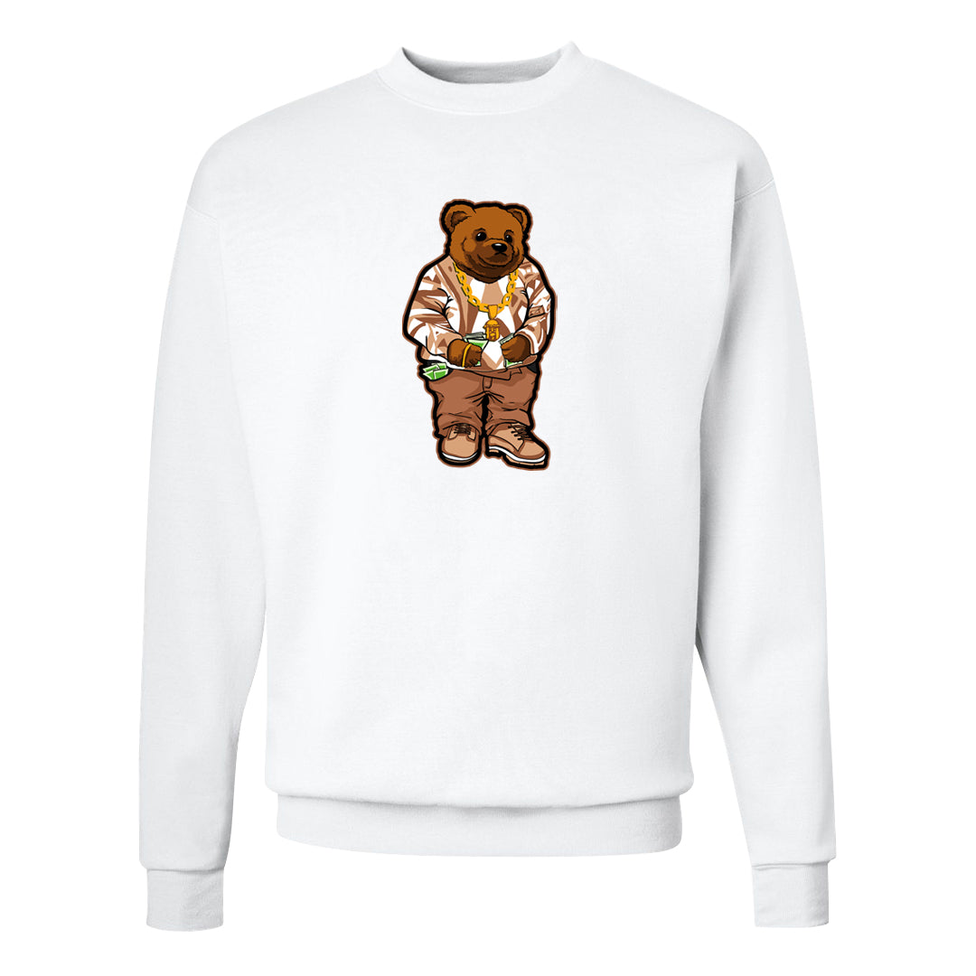 Medium Brown Low 1s Crewneck Sweatshirt | Sweater Bear, White