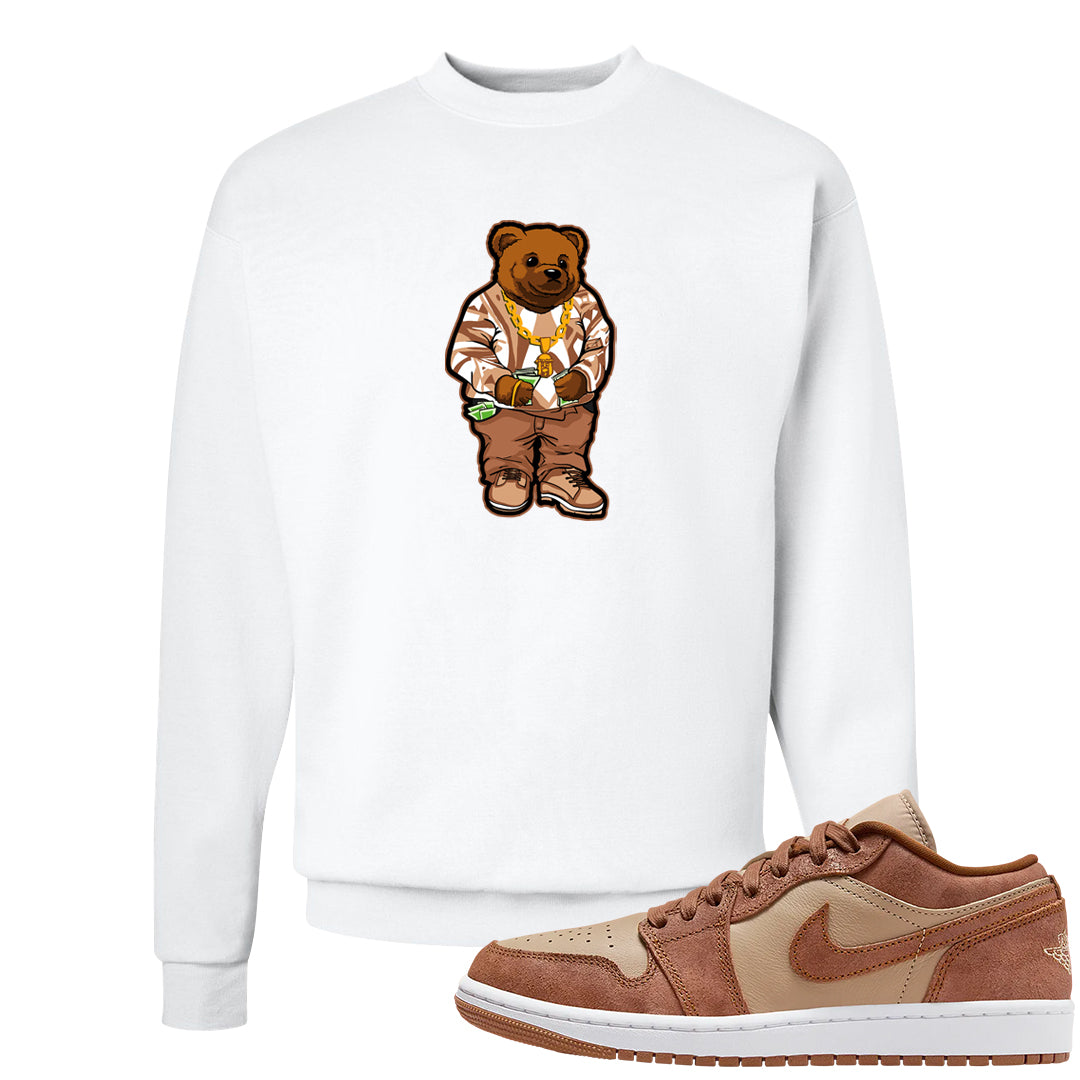 Medium Brown Low 1s Crewneck Sweatshirt | Sweater Bear, White