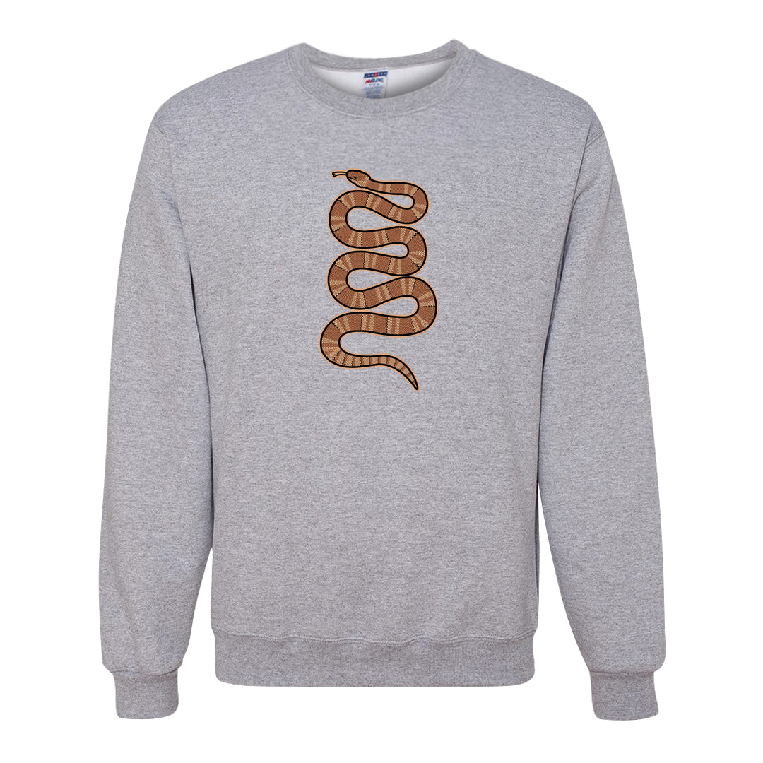 Medium Brown Low 1s Crewneck Sweatshirt | Coiled Snake, Ash