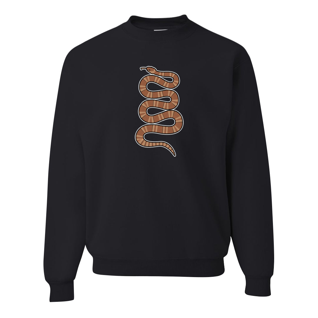 Medium Brown Low 1s Crewneck Sweatshirt | Coiled Snake, Black