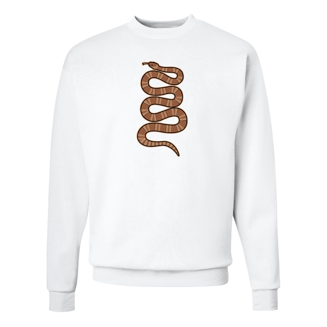 Medium Brown Low 1s Crewneck Sweatshirt | Coiled Snake, White