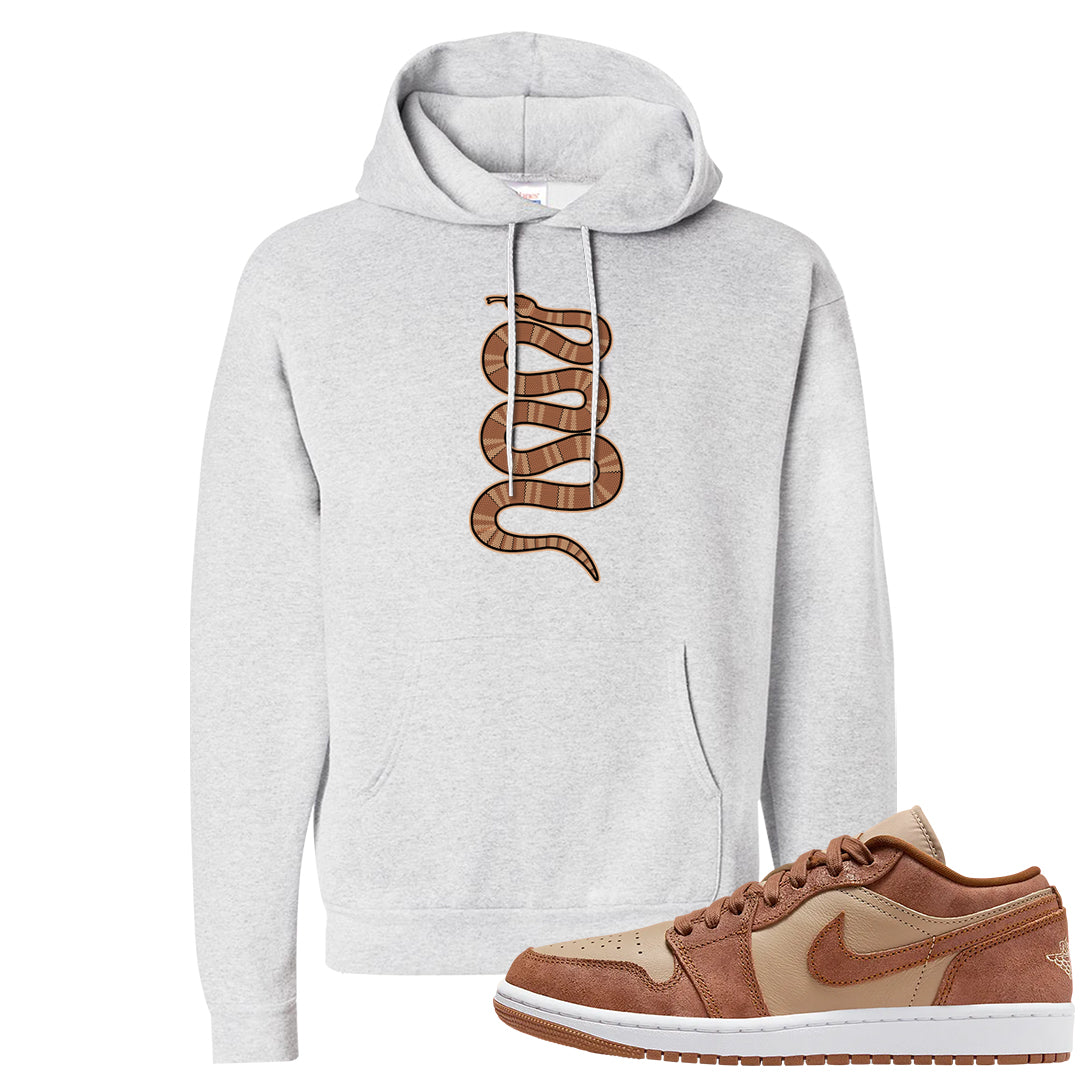 Medium Brown Low 1s Hoodie | Coiled Snake, Ash