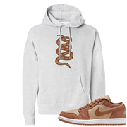 Medium Brown Low 1s Hoodie | Coiled Snake, Ash