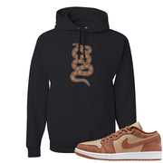 Medium Brown Low 1s Hoodie | Coiled Snake, Black