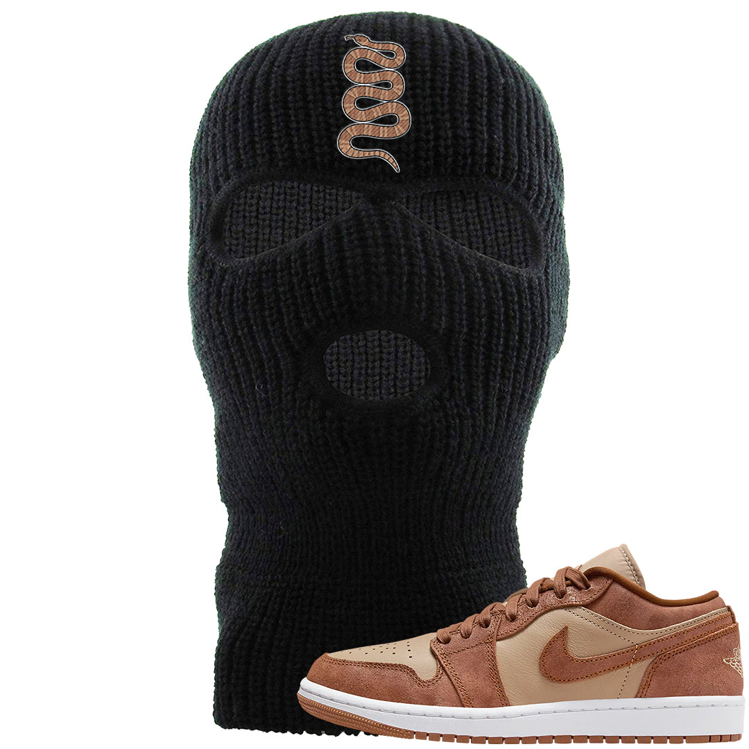 Medium Brown Low 1s Ski Mask | Coiled Snake, Black