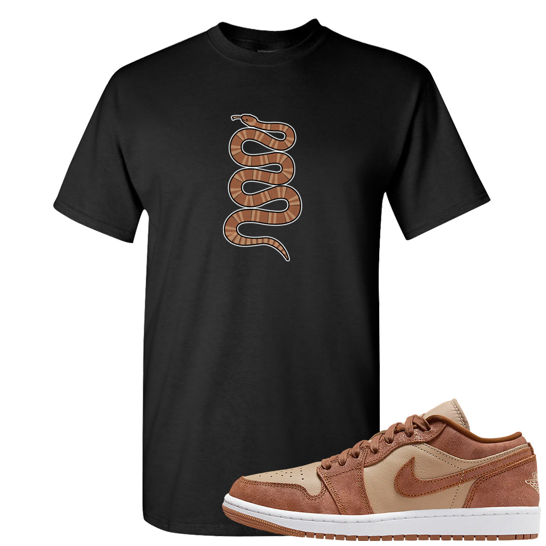 Medium Brown Low 1s T Shirt | Coiled Snake, Black