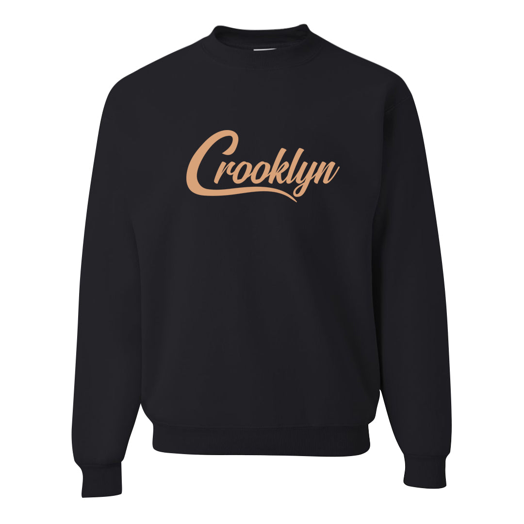 Medium Brown Low 1s Crewneck Sweatshirt | Crooklyn, Black