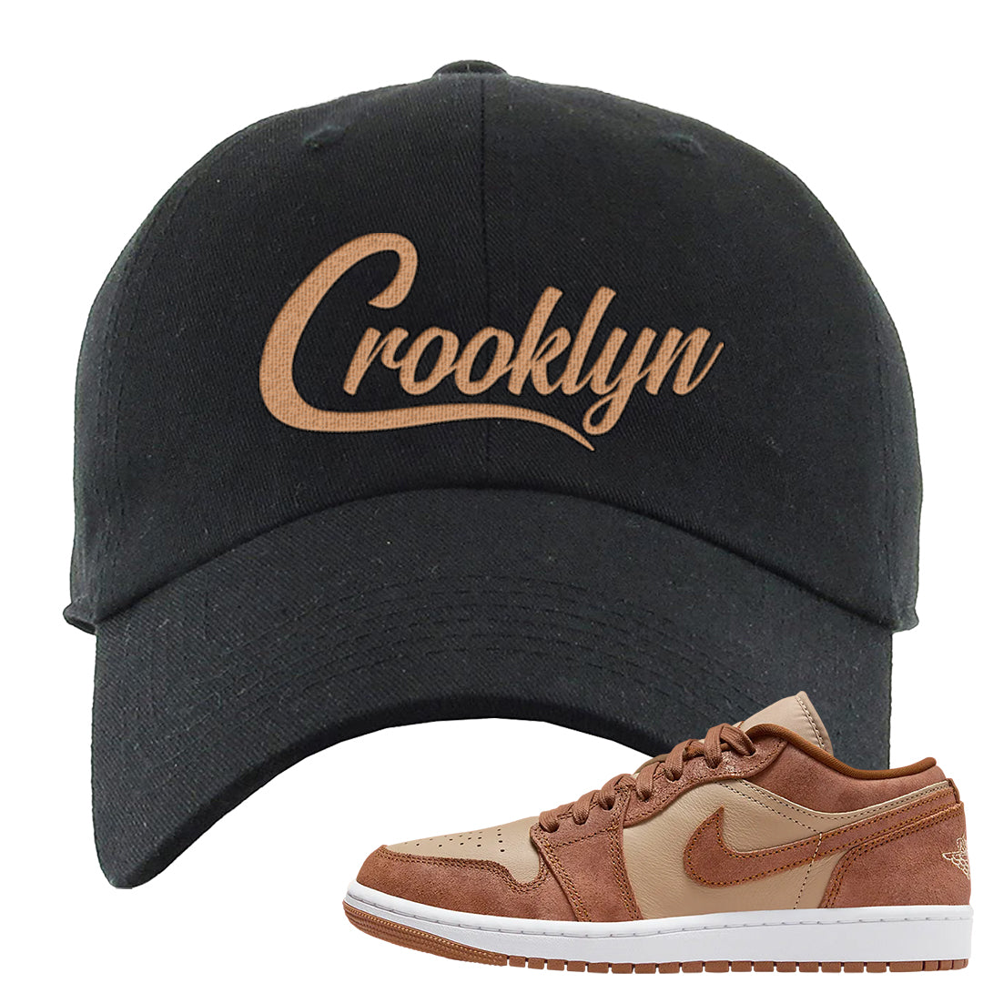 Medium Brown Low 1s Dad Hat | Crooklyn, Black