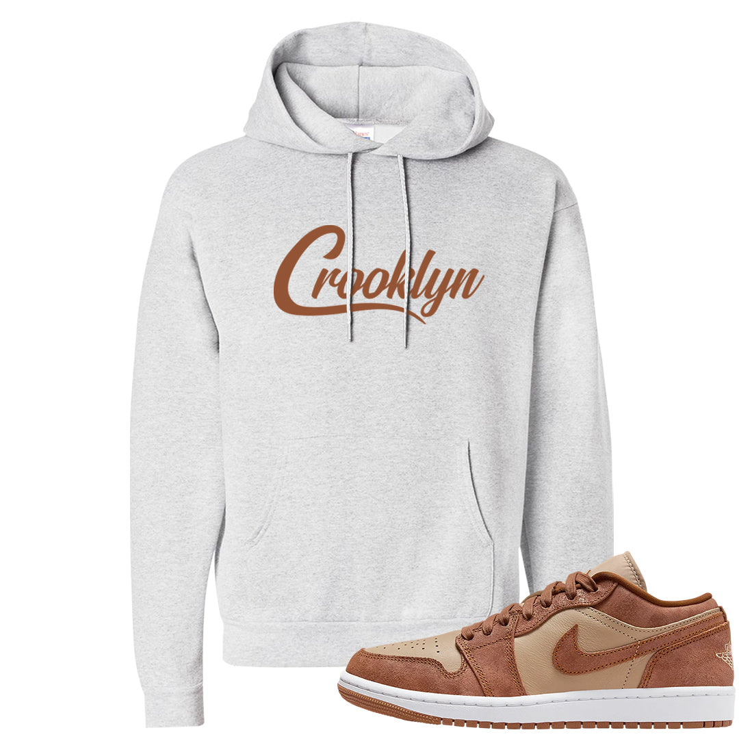 Medium Brown Low 1s Hoodie | Crooklyn, Ash