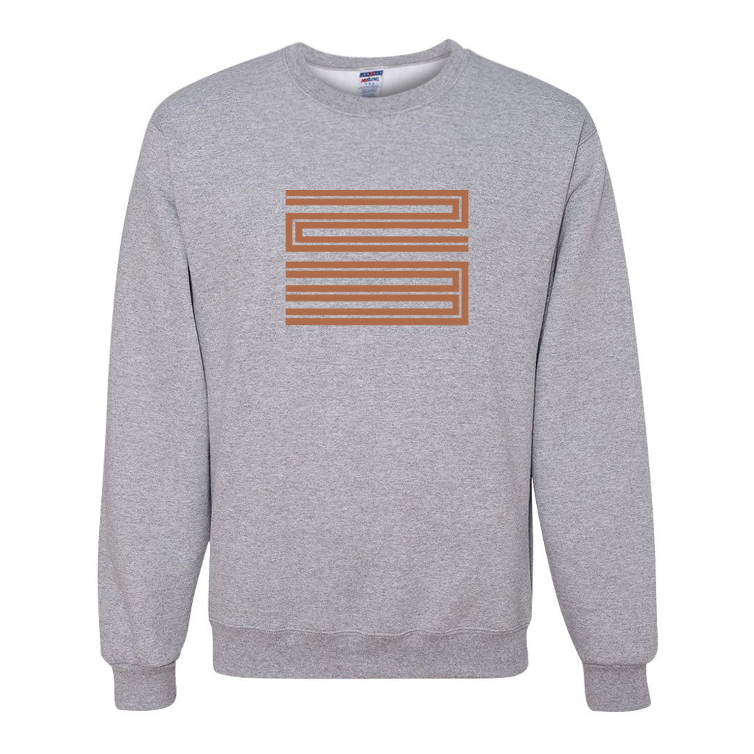 Medium Brown Low 1s Crewneck Sweatshirt | Double Line 23, Ash