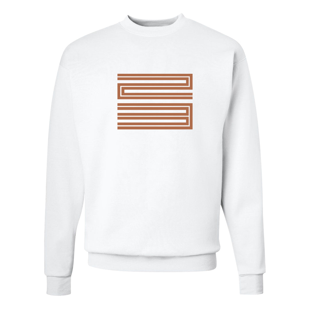 Medium Brown Low 1s Crewneck Sweatshirt | Double Line 23, White
