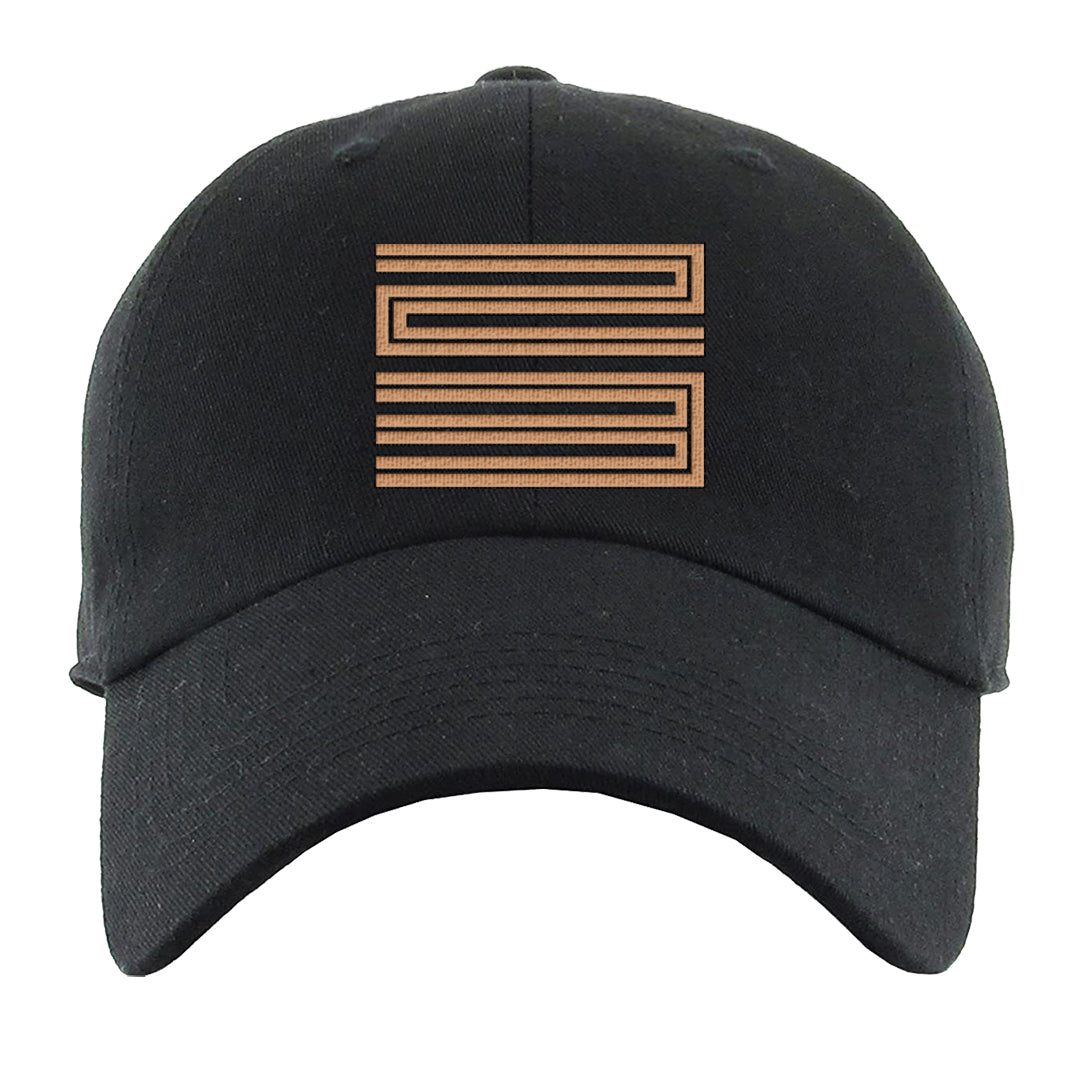 Medium Brown Low 1s Dad Hat | Double Line 23, Black