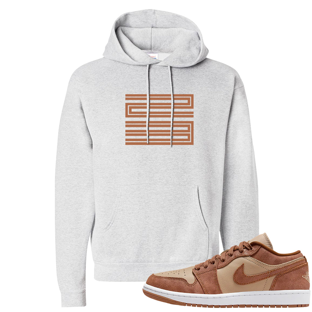 Medium Brown Low 1s Hoodie | Double Line 23, Ash