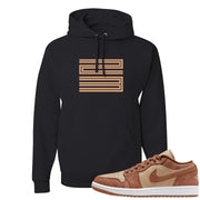 Medium Brown Low 1s Hoodie | Double Line 23, Black